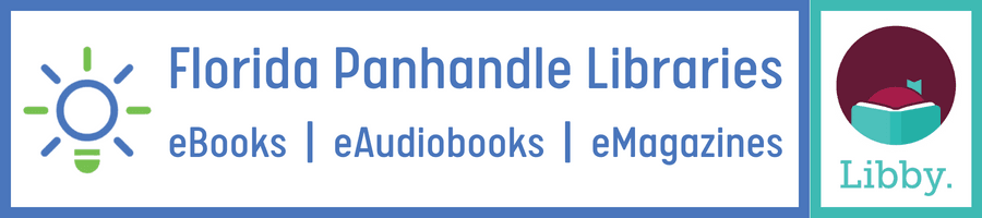 Florida Panhandle Libraries eLibrary with Libby App logo