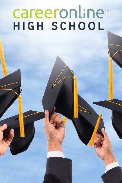 Career Online High School logo with graduation caps