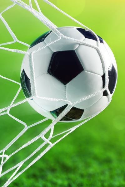 Soccer ball in net