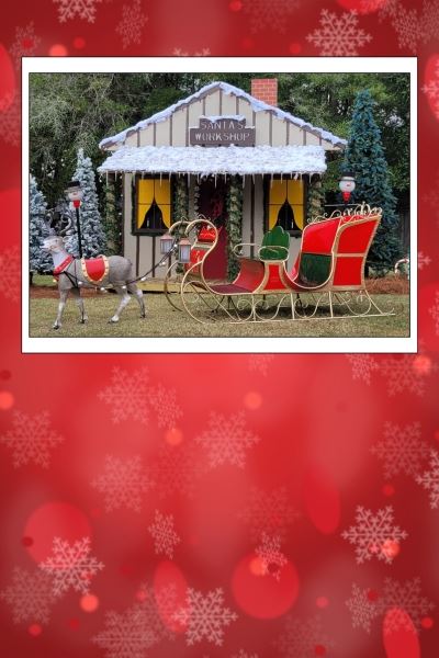 Santas Sleigh and Reindeer Photo Op